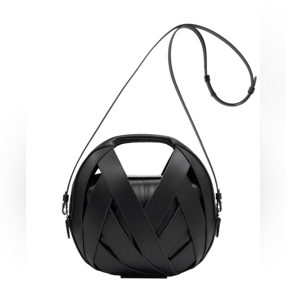 Perrin Paris Le Petit Panier Black Woven Bag Crossbody